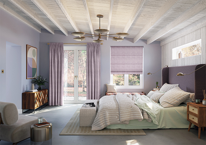 Rhea, Grape - Motorised Roman Blind - Image 8